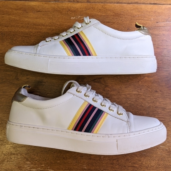 1901 Tige en Cuir White Rainbow stripe Tennis Shoe Size 6 - Picture 5 of 8